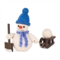 Preview: Bastelsatz Schneemann mit Schlitten blau