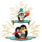 Preview: Bastelset Fensterbild Pinguinfamilie