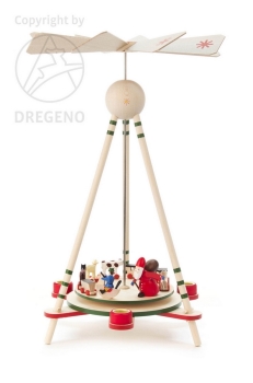 Stabpyramide mit Weihnachtsmann + Spielzeug