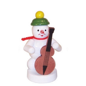 Schneemannmusikant mit Bassgeige