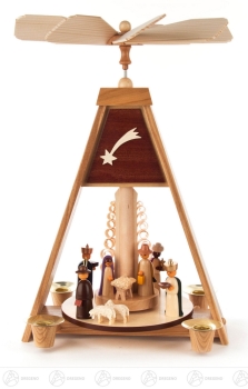 Pyramide mit Christi Geburt (farbige Figuren)