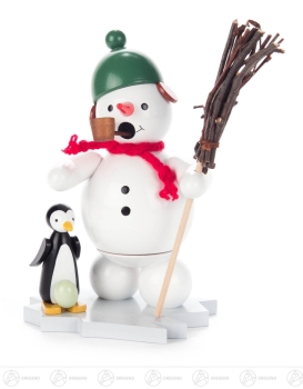 Räucherschneemann mit Pinguin