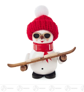 Schneemann Ben mit Snowboard