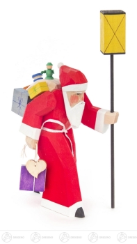 Weihnachtsmann mit Spielzeug/Stablaterne