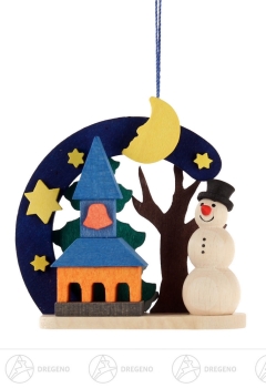 Behang Schneemann mit Kirche