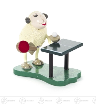 Schaf "Bolli" Tischtennis spielend