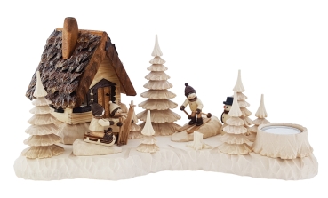 Landschaft Wildhüterhütte mit Winterkinder