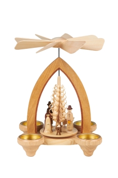 Teelichtpyramide mit Christi Geburt