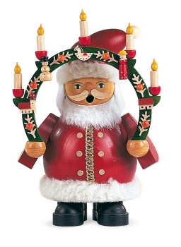 Räuchermann Weihnachtsmann m. Kerzenbogen 16 cm