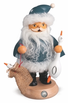 Räuchermann Weihnachtsmann mit Gans 18 cm