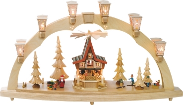 Schwibbogen Weihnachtswald mit Adventshaus