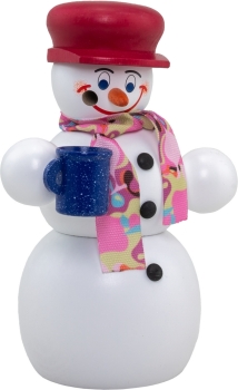 Räucherschneemann mit Glühwein 13 cm