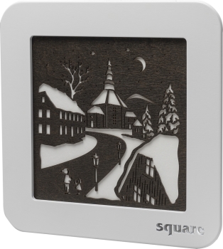 Square Wandbild LED "Seiffen" weiß/braun