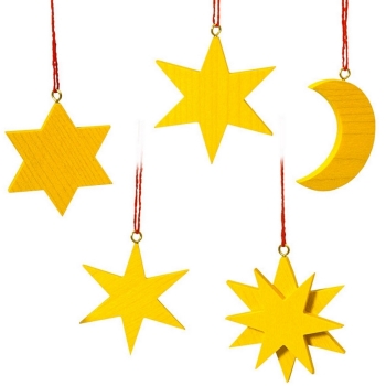 Baumbehang Mond und Sterne gelb (5)