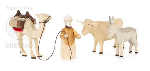 Kameltreiber, Kamel, Ochse & Esel farbig (4)