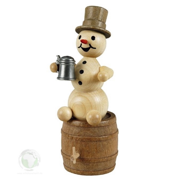 Schneemann "mit Krug auf Fass"