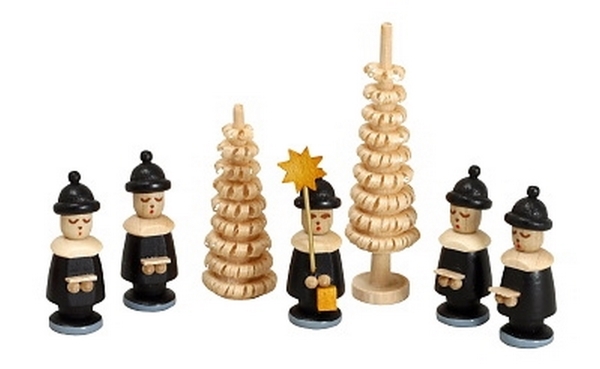 5 Kurrendefiguren schwarz mit Bäumchen