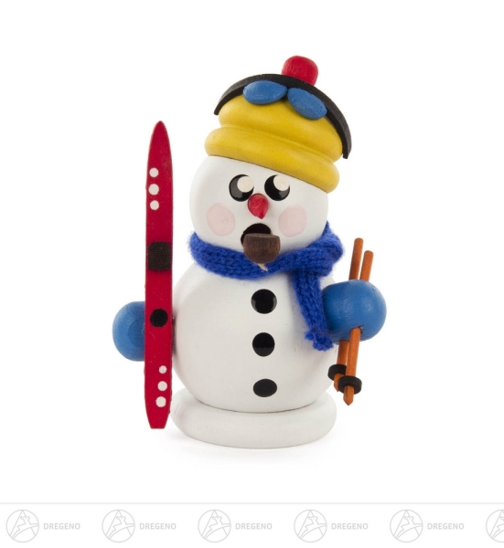 Mini-Räuchermann Schneemann Biathlet