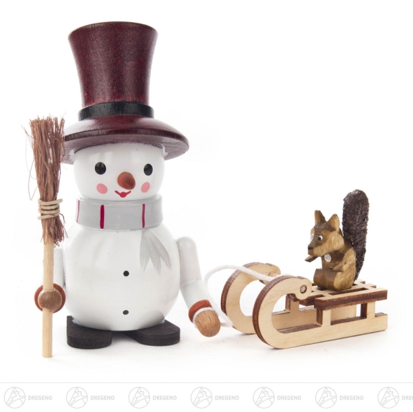 Schneemann Freddy mit Schlitten