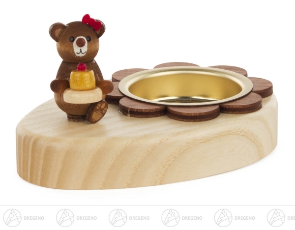 Teelichthalter Teddy mit Kuchen