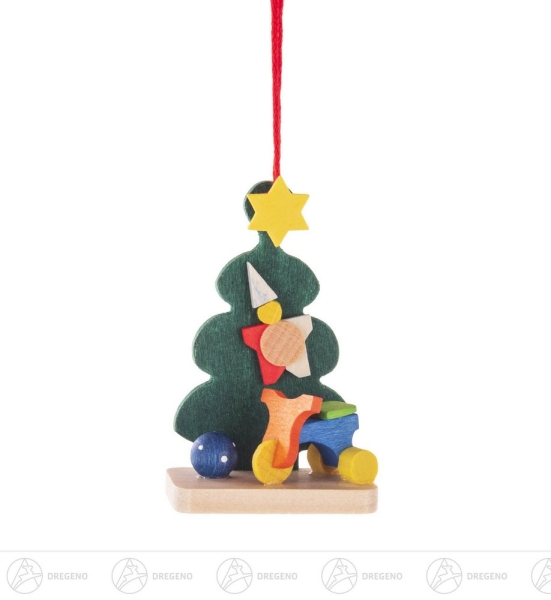 Behang Christbaum mit Dreirad