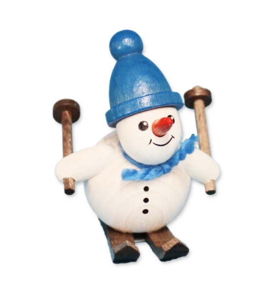 Bastelsatz Schneemann auf Ski blau