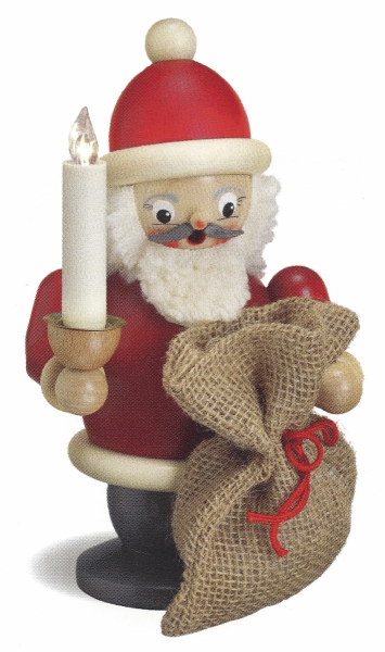 Räuchermann Weihnachtsmann mit Kerzenhalter
