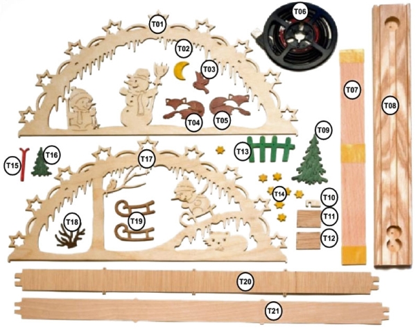 Bastelset LED-Schwibbogen Schneemann