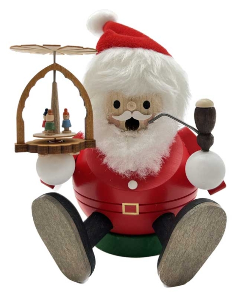 Kugelrauchmann Santa mit Pyramide sitzend