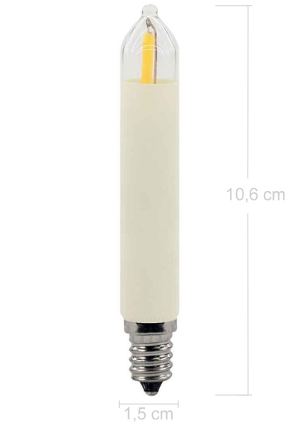 LED-Filament Schaftkerze 8V-23V/0,1-0,3W - E10