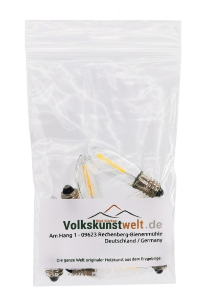 LED-Riffelkerzen-Set (Filament) 7 x 34V