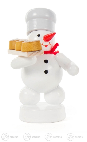 Bäcker-Schneemann mit Kuchen